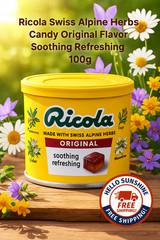 Ricola Swiss Alpine Herbs Candy Original Flavor 100g Tin | Soothing & Refreshing