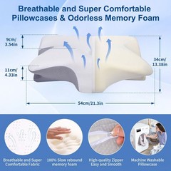 Cervical Pillow for Neck Pain Relief,Orthopedic Neck Support Pillow for Side