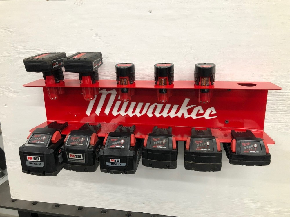 Milwaukee M18 and M12 Battery Holder – RED