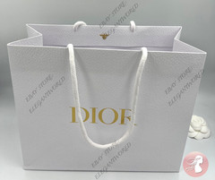 Dior Medium Classic White Textured Paper Gift Bag New MEDIUM 10.5″ x 9″ x 4.5″