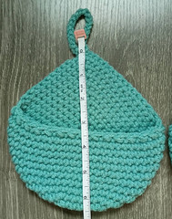 Crochet Handmade Set of 2 Small Hanging Wall Baskets Color Artic