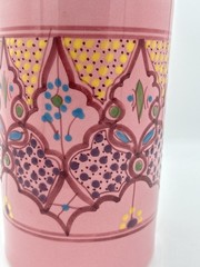 Unique Le Souk Ceramique Malika Tunisia Pink Green Blue Cylinder Utensil Holder
