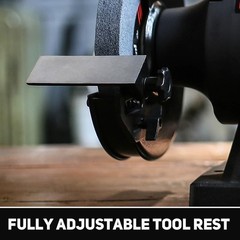 BUCKTOOL 1.0 HP 8 Inch High Speed Bench Grinder, 4.8A 3590 RPM Table Grinder