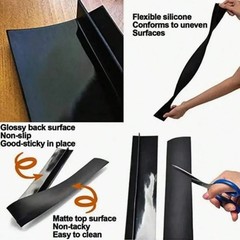 Clearance Silicone Stove Gap Cover, Heat Resistant, Easy Clean, Black 21 inch