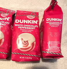 New 3 Bags Dunkin’ Donuts White Chocolate Peppermint Ground COFFEE Exp Sept 2026
