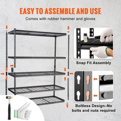 Uimoso Storage Shelving Unit 24*60*78″ Garage Rack 5-Tier Load 2000 lbs