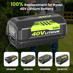 8.0Ah Battery 40 Volt for Ryobi 40V Lithium OP40602 Battery with LED / Charger