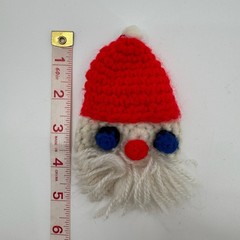 Vtg Handmade Crochet Christmas Ornaments LOT of 4 Santa Stocking Holiday Decor