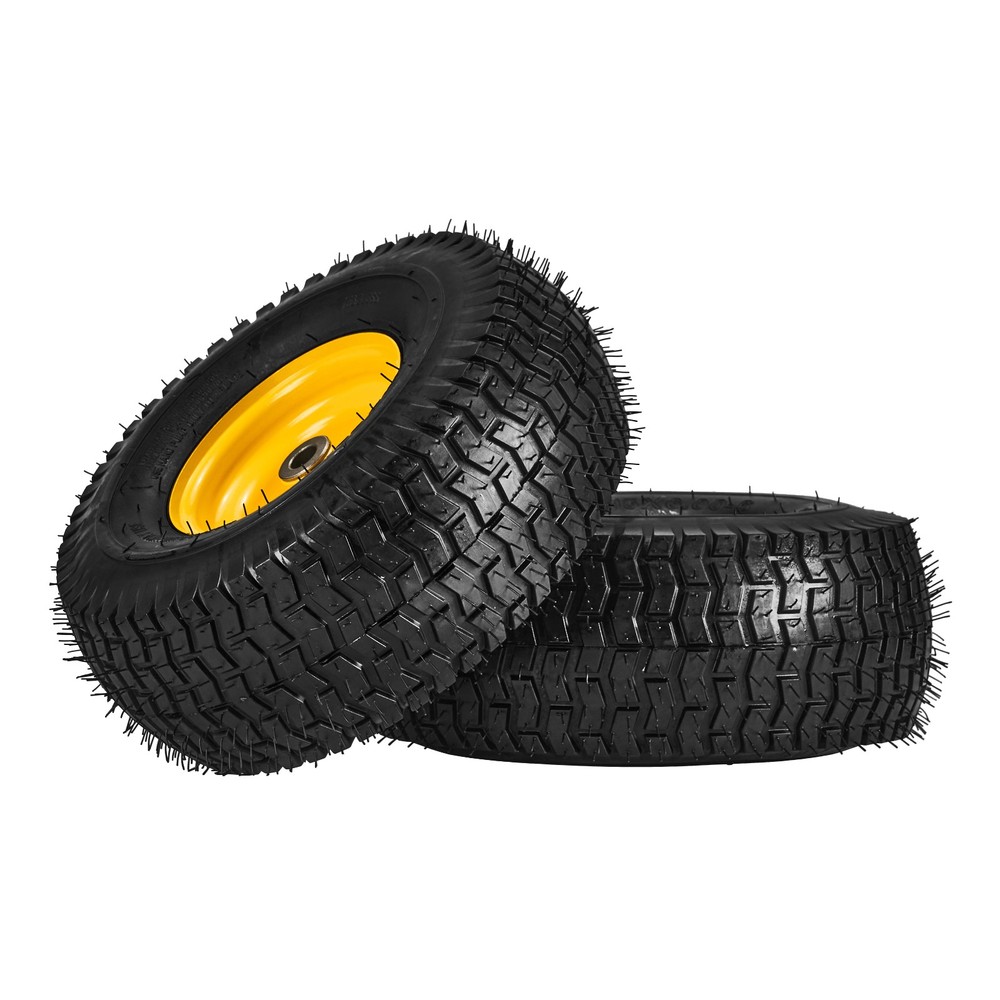 Two 15×6.00-6 15×6-6 15x6x6 Lawn Mower Tires and Wheel 4 Ply Rated