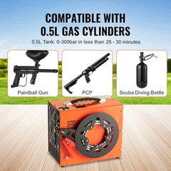 VEVOR PCP Air Compressor 4500PSI/30Mpa Built-in Converter DC12V/AC120V Auto-Stop