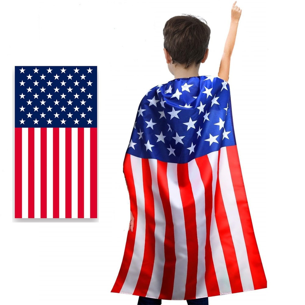 American Flag Costume Cape USA Flag for 4Th of July Independence Day Celebration