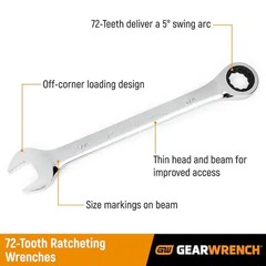 SAE 72-Tooth Combination Ratcheting Wrench Tool Open-End Set (13-Piece)