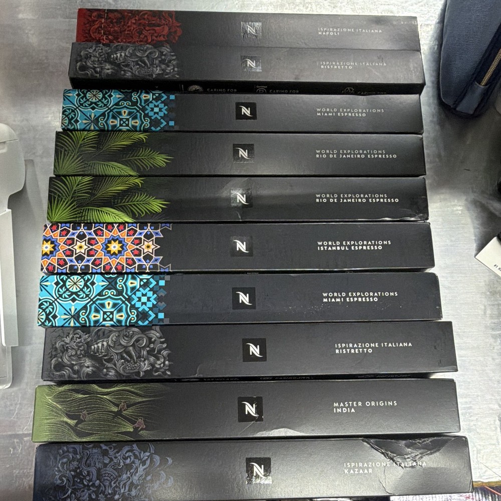 Nespresso Espresso Coffee Pods Variety Pack Napoli Ristretto Miami Rio lot 10