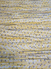 2X Hand Woven YELLOW & WHITE Traditional Rag Rug. Woven On Antique Floor Loom.