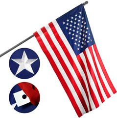 American US USA Pole Sleeve Flag United States 2×3 Feet Embroidered Polyester