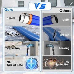 30FT 360Days Fresh Water Hose for RV, Drinking Water Safe & -45°F 2 in 1 Heated