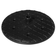 Modern Wood Grain Umbrella Table Tray 19.75in Black