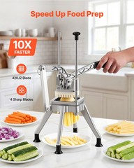 VEVOR French Fry Cutter Commercial Vegetable Chopper with 4 Replacement Blades