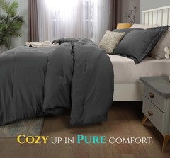 Queen/ King Size Ultra Soft 100% Cotton Down Comforter Reversible Duvet Insert