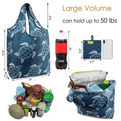 Beegreen Sea Turtle Reusable Grocery Bags Large Tote Bag Handles Bulk Gift