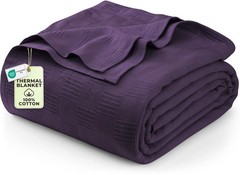 Utopia Bedding Ivory 100% Cotton Blanket [Queen Size – 90×90 Inch] 350GSM…