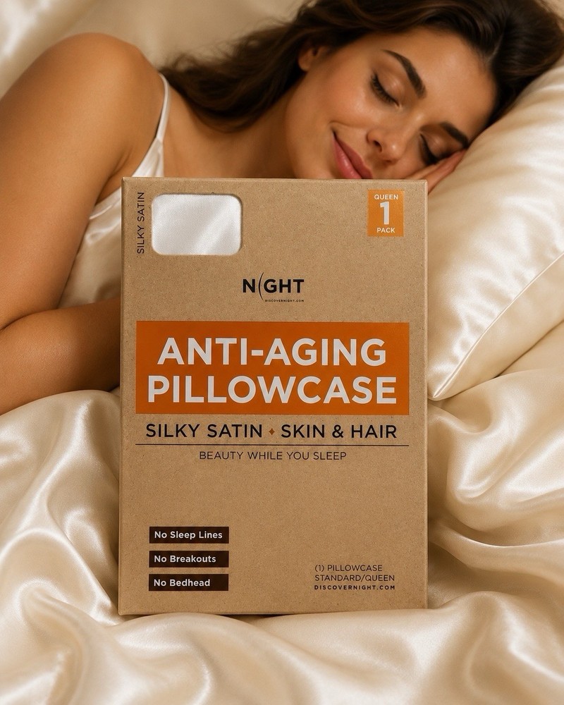 NEW-Night ANTI-AGING Pillowcases – Standard/Queen size – Beige-Soft-Health