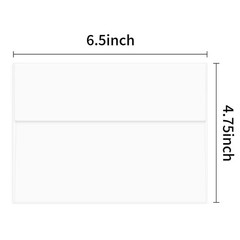 A6 White Envelopes for Invitations 4.75×6.5 in for 4×6 Cards 100 Pcs