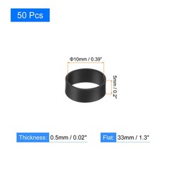 50Pcs Silicone Rubber Bands 10x5mm Silicone Elastic Bands Cable Ties Black