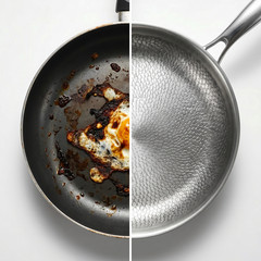 11.02in Titanium Stainless Steel Frying Pan Non stick Wok Home Egg