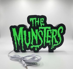 The Munsters LED Light-Up Sign 3D Printed Glow 60s TV Horror Nostalgia