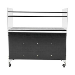 Acrylic End Table,Rectangle Side Table, Bamboo Acrylic Modern End Table
