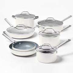Figmint 12PC Aluminum Cookware Set 450 Degree F Dark Nonstick Ceramic