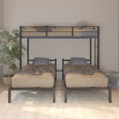 Twin Over Twin & Twin Triple Bunk Bed Platform Bed Frames For Kids Teens Adults
