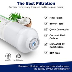 50 Pack 10″x2″ T33 Inline Post Carbon Polishing Water Filter 1/4″ Quick Connect