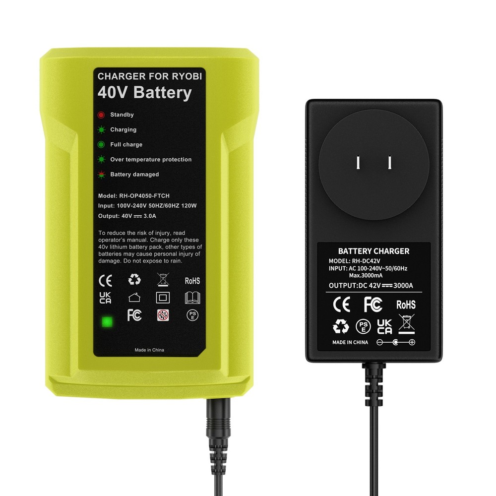 8.0Ah Battery 40 Volt for Ryobi 40V Lithium OP40602 Battery with LED / Charger
