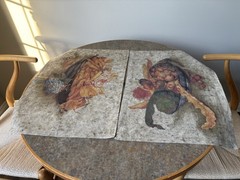 Anichini Set of 4 Linen Cotton Reversible Fruit Rectangular Placemats