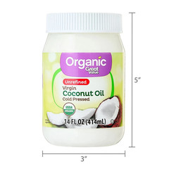 Great Value Organic Unrefined Virgin Coconut Oil, 14 fl oz