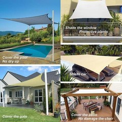 Rectangle Sun Shade Sail Canopy Shelter Shade Mesh Cover Patio Yard Pool Outdoor