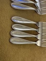 (4) SALAD FORKS Nambe MAEVE Vietnam Stainless 18-10 Concave Outline (2avail)