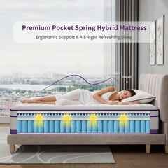 12/14 Inch Twin Full King Queen Mattress in a Box Gel Memory Foam Pocket Spring