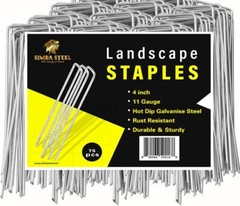 Landscape Staples 4/6/8/10/12 Inches 11 Gauge Galvanize Garden Stakes Fabric SOD