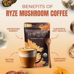 4 Packs Organic Mushroom Coffee * USDA Coffee -30 Servings