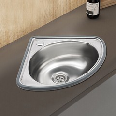 Stainless Steel Small Wall Mount Corner Bathroom Sink With Overflow Triangle