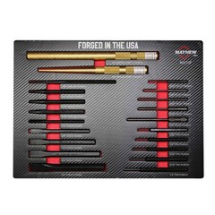 Mayhew 21pc Punch and Chisel Set 60210F w Foam Block Pilot Pin Solid Made in USA