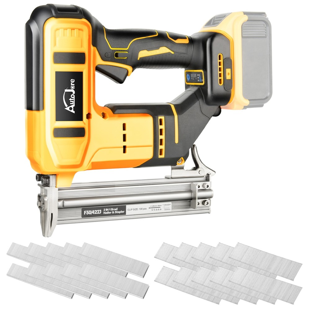 18GA Cordless Brad Nailer for Dewalt 20V Battery, 2 in1 Electric Nail/Staple Gun
