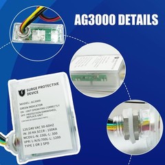 AG3000 HVAC Surge Protector 120/240V, Whole House SPD for AC & Heat Pumps