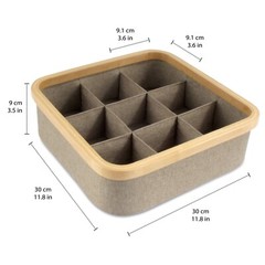BambooMN Dresser Drawer Organizer, Bamboo