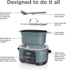Ninja MC1001 – Foodi PossibleCooker PRO, 8.5qt Multi-Cooker – Sea Salt Grey