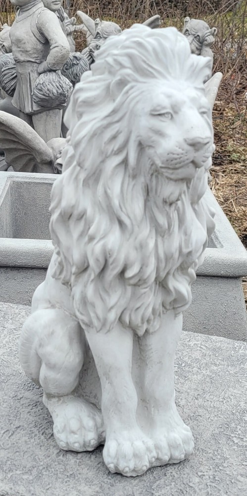 Lion Concrete STATUE.SOLD As SHOWN 15”H X 6w X 8L