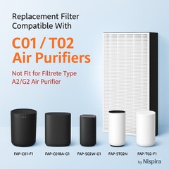 HEPA Filter F1 For Filtrete Air Purifier C01 T02 FAP-C01BA-G1 FAP-T02WA-G1, 4PK